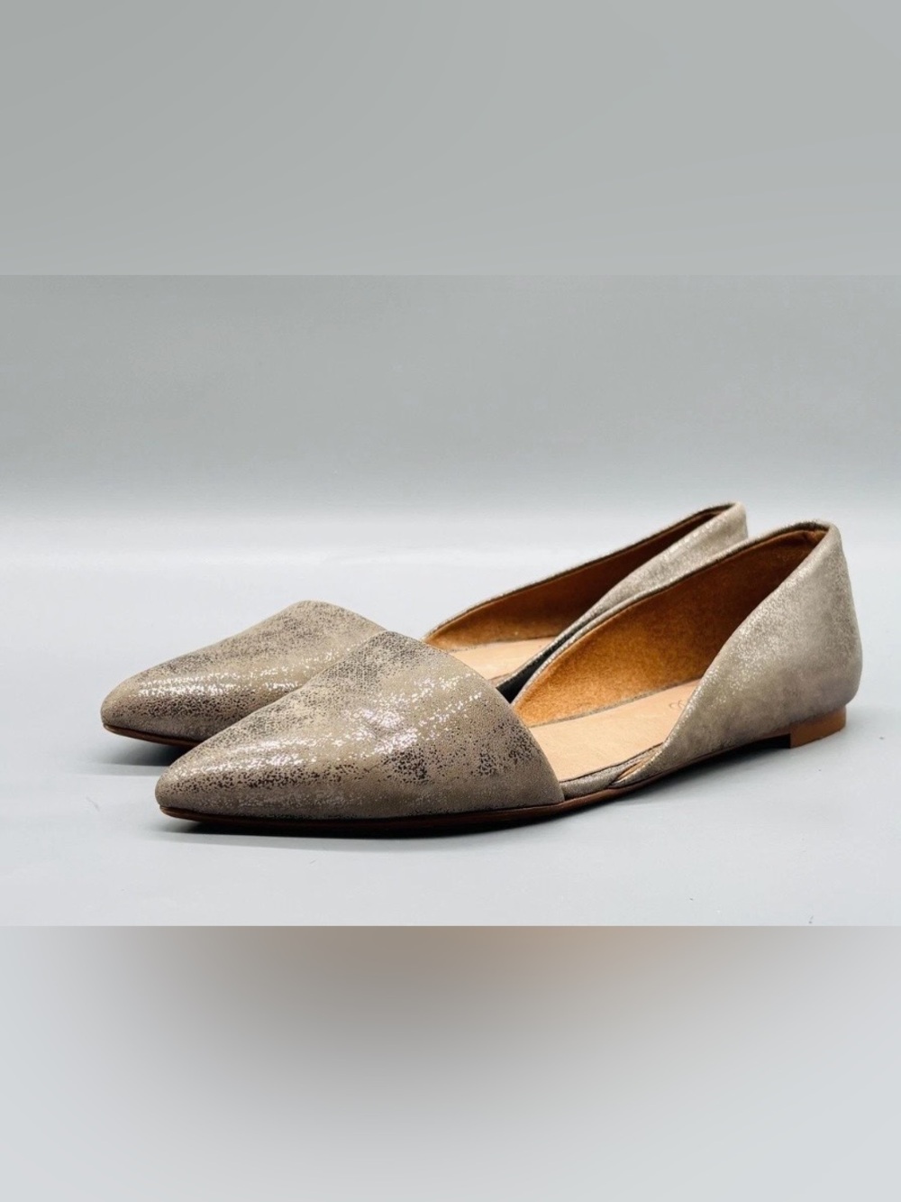 Madewell Metallic Gray Pointed D'Orsay Flats